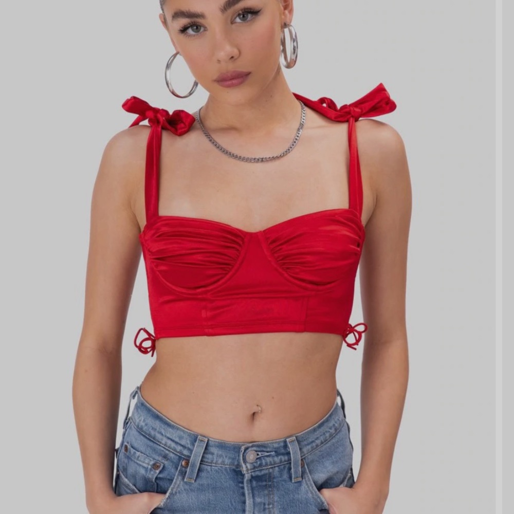 red corset top from adika